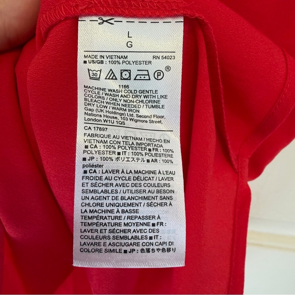 Gap V-neck keyhole Red Sleeveless Tank Top Size Large - Picture 6 of 6